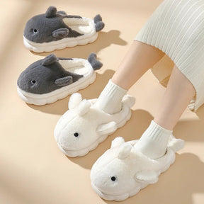 Whale Cotton Home Shark  Slippers For Female